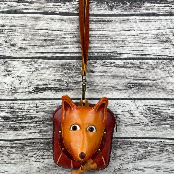 Handmade Leather 3D Dog Coin Purse - Picture 2 of 7